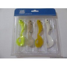 4 pack of pre rigged 85mm / 4 g Soft Plastic