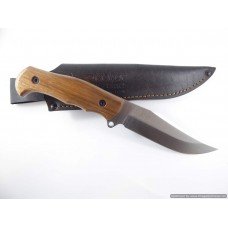 Kizlyar Supreme Caspian Aus-8 Satin Walnut Handle,leather sheath