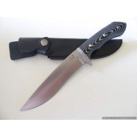 Tassie Tiger Hunting Knife with 6" Blade and Micarta Handle with leather sheath