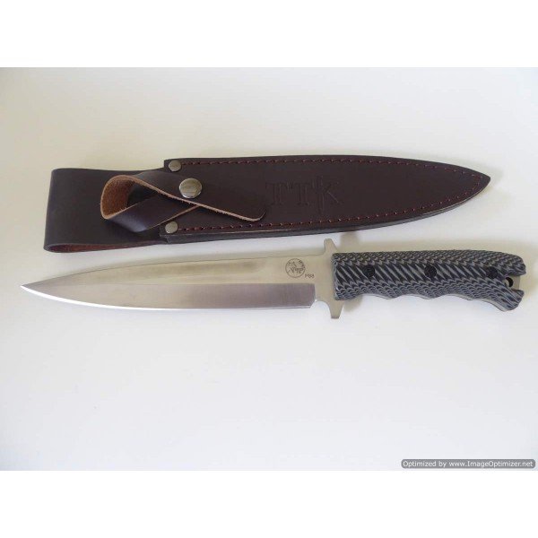 Pig Sticker 8" Blade G10 Handle with leather sheath (P8) 