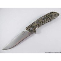 Tassie Tiger Folding Knife, D2 Steel with Green / Tan G10 Handle