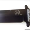 pig sticker 8 black blade with g10 handle and leather sheath a2743